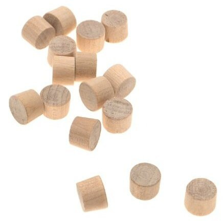 Cindoco F38F  3/8" Birch Flat Head Screwhole Plugs 15 Per Bag Image 0