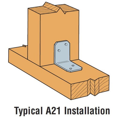 Simpson Strong Tie A21  Angle/Corner Tie (2" x 1-1/2" x 1-3/8") Image 2