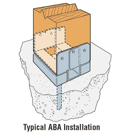 Simpson Strong Tie ABA46Z Adjustable 4x6 Post Base 14-ga Z-Max Finish Image 2