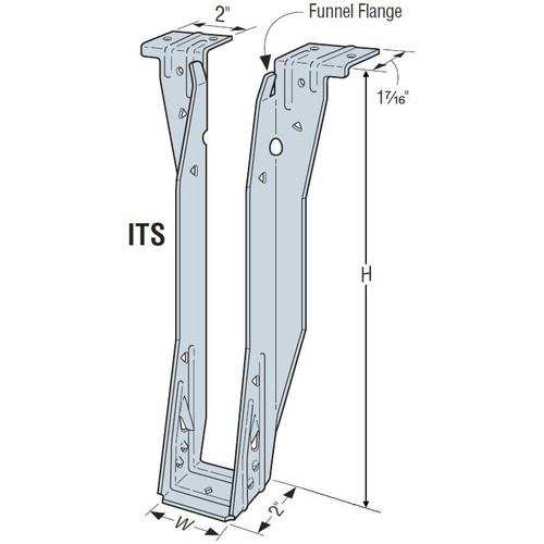 Simpson Strong Tie ITS2.56/11.88  2-1/2" x 11-7/8" I-Joist Top Flange Hanger w/Strong-Grip Seat Image 1