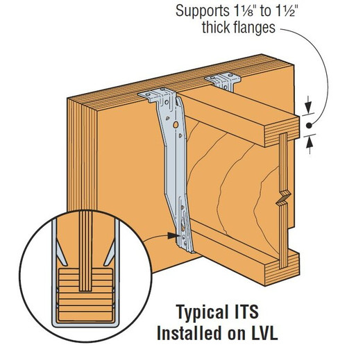 Simpson Strong Tie ITS2.56/11.88  2-1/2" x 11-7/8" I-Joist Top Flange Hanger w/Strong-Grip Seat Image 2