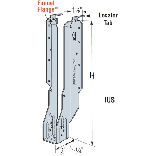 Simpson Strong Tie IUS2.06/11.88  2-1/8" x 11-7/8" Face Mount I-Joist Hanger w/Snap-Grip Seat Image 1