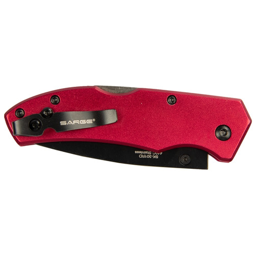 Sarge SK-301RD  Red Electro Lock Back Folder Knife Image 3