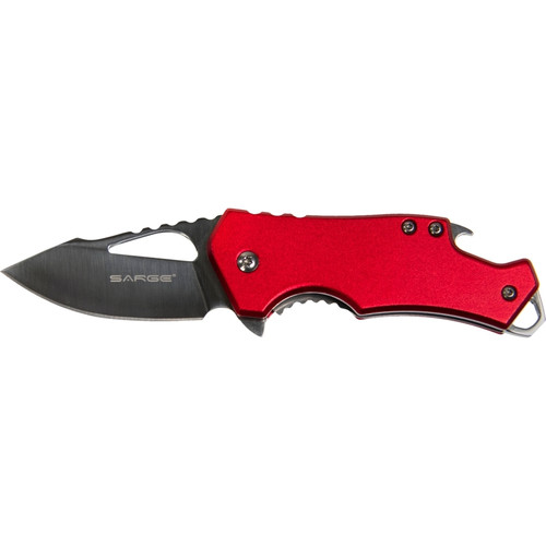 Sarge SK-502RD  Red Fuse Pocket Knife with Bottle Opener 2.375" Blade Image 0