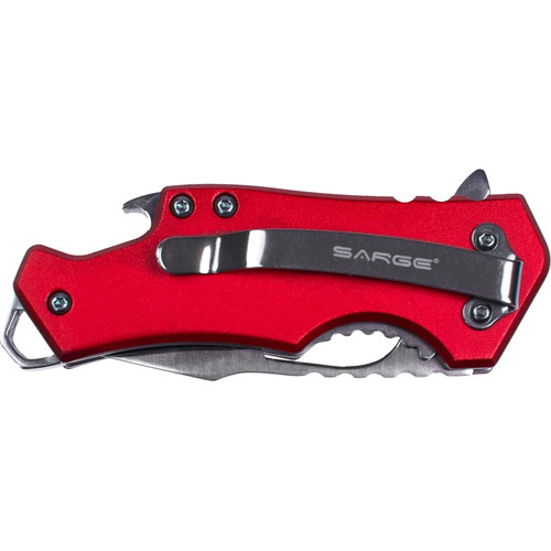Sarge SK-502RD  Red Fuse Pocket Knife with Bottle Opener 2.375" Blade Image 3