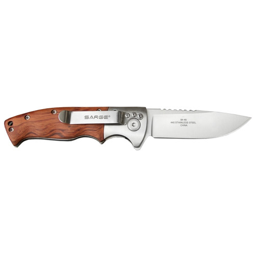 Sarge SK-65  Flash Wooden Swift Assist Folder 3.5" Blade Image 1