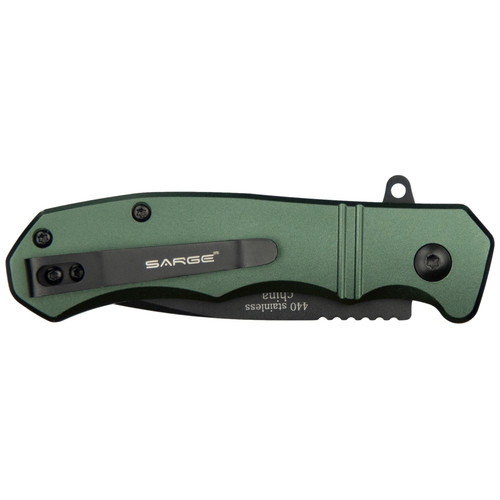Sarge SK-827  Army Green Turbo Lock Folding 3" Blade Image 3