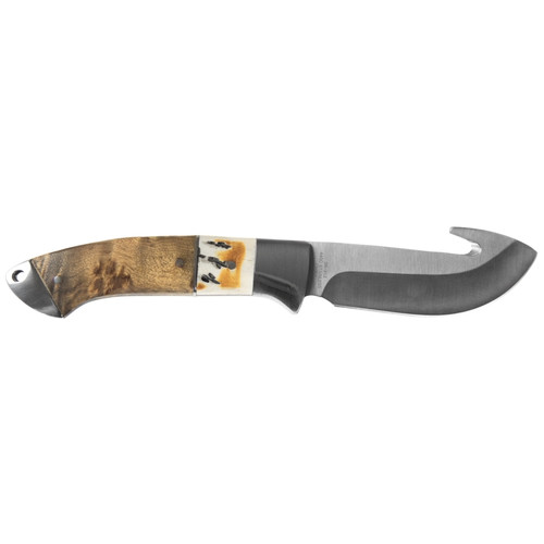 Sarge SK-912  Wood & Stag Fixed Blade Gut Hook 3.5" Full Tang Image 1