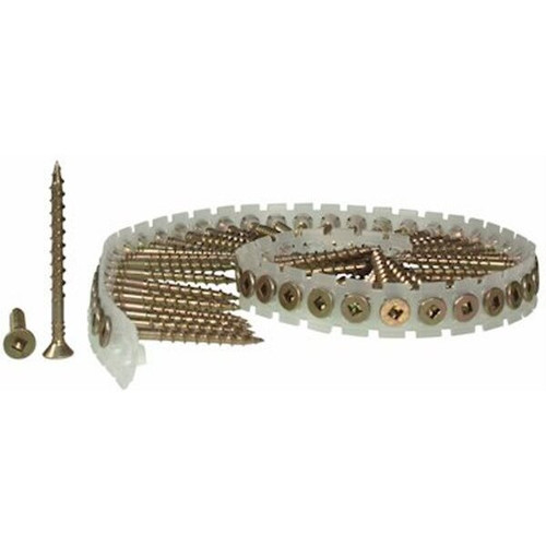 Senco 08F300Y  3" x #8 Duraspin Collated Flooring Screws with Yellow Zinc Finish - 800 per Package Image 0