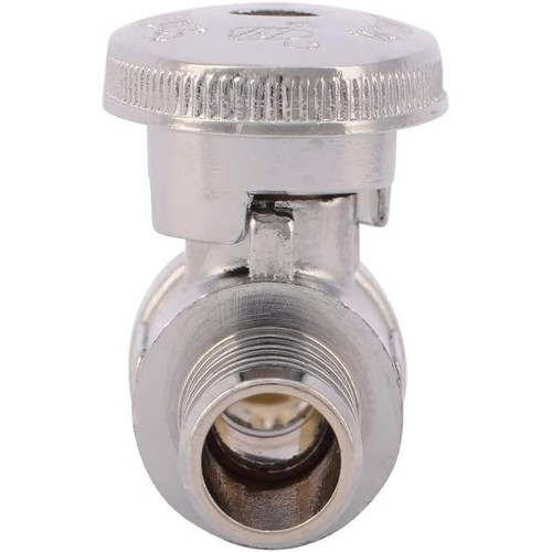 SharkBite 23057LF  1/2" Barb x 3/8" OD Compression Brass Quarter-Turn Straight Stop Valve Image 1