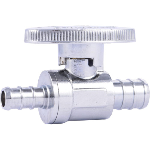SharkBite 23062LF  1/2" x 3/8" Barbed Brass Multi-Turn Straight Stop Valve Image 0