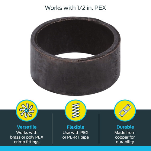 SharkBite 23102CP25  1/2" PEX Copper Crimp Ring - 25 per Package Image 2