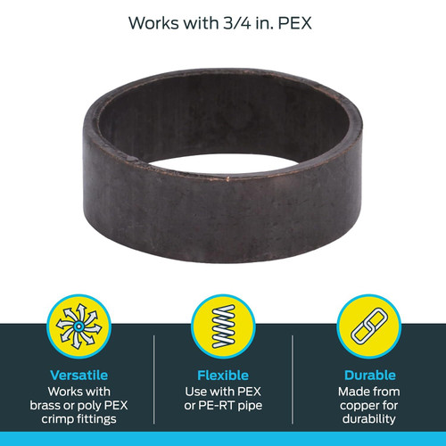 SharkBite 23103CP25  3/4" PEX Copper Crimp Ring - 25 per Package Image 2