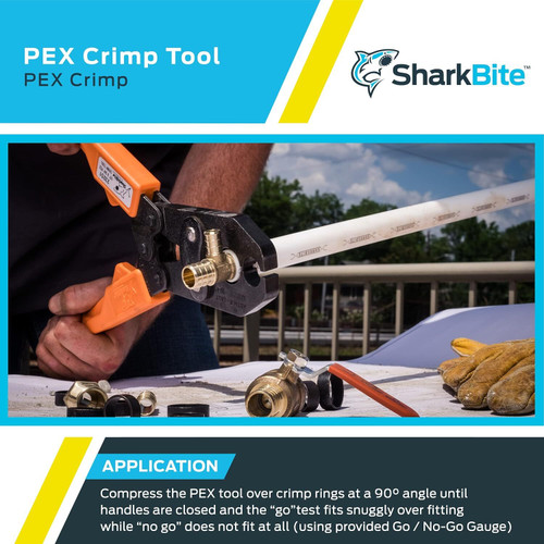 SharkBite 23251 1/2" and 3/4" PEX Crimp Tool with Orange Handles Image 3