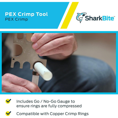 SharkBite 23251 1/2" and 3/4" PEX Crimp Tool with Orange Handles Image 4