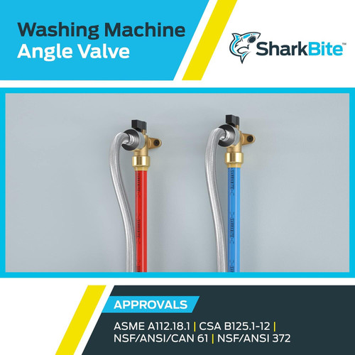 SharkBite 25560LF  1/2" Push-to-Connect x 3/4" MHT Washing Machine Angle Valve Image 4