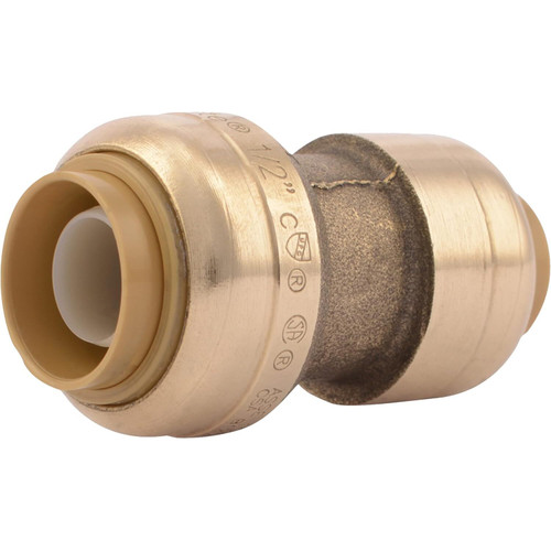 SharkBite U009LFA  3/8" (1/2" OD) x 1/2" Brass Push-to-Connect Reducing Coupler Image 0