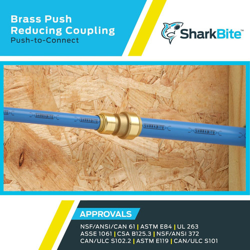 SharkBite U058LFA  3/4" x 1/2" Brass Push-to-Connect Reducing Coupler Image 4