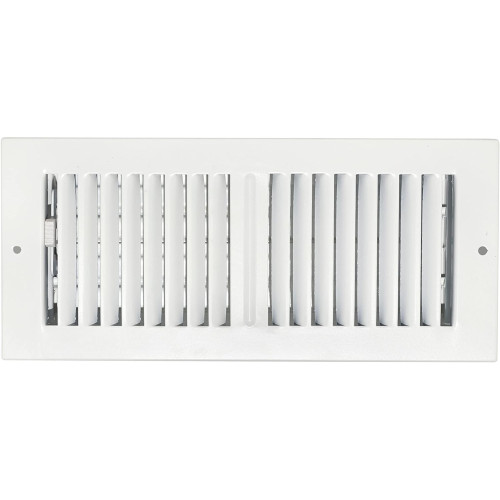 Sierra Grates TWC410-WHT 4" x 10" Premium 2 Way Air Flow Wall and Ceiling Register Glacier White(CR02-410-0102) Image 0