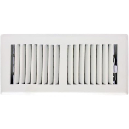Sierra Grates TWF410-WHT  4" x 10" Steel 2 Way Louvered Design Floor Register Glacier White Image 0