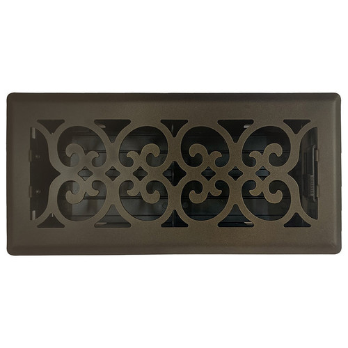 Sierra Grates VIC410-BRZ  4" x 10" Victorian Metallic Bronze Floor Register with Air Filter Image 1