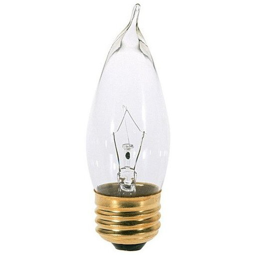 Satco S3764  25 Watt Turn Tip Medium Base Clear Decorative Light Bulbs - 2 per Card Image 0