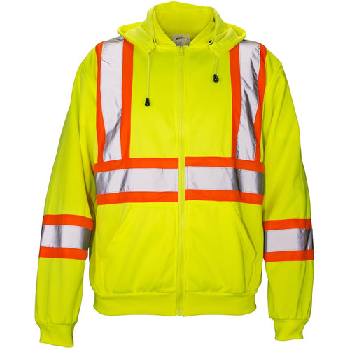 SAS Safety 690-1411  Sweatshirt Hooded Reflect Cls 2 Yellow 2Xl Image 0