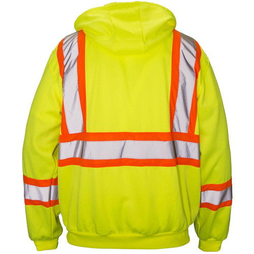 SAS Safety 690-1411  Sweatshirt Hooded Reflect Cls 2 Yellow 2Xl Image 1