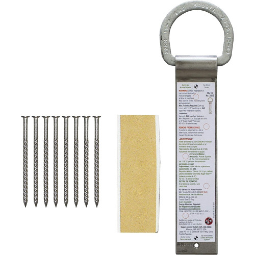 Super Anchor Safety 2813AR  RS-10 Single D-Ring Roof Anchor Stainless Strap Image 0
