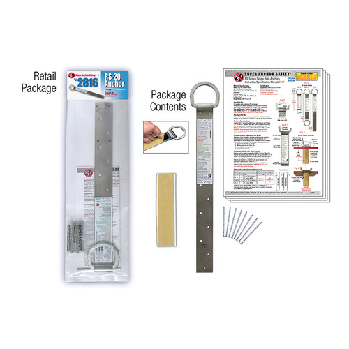Super Anchor Safety 2816AR  RS-20 Anchor Kit with Dacromet D-Rings, Stainless Steel, 20 Gauge Image 0
