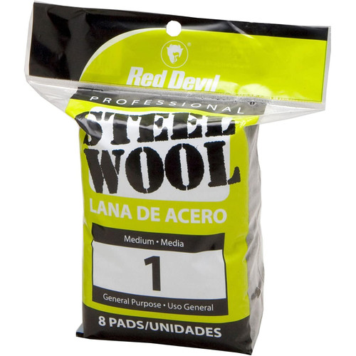Red Devil 0324  #1 Medium Steel Wool - 8 per Package Image 0