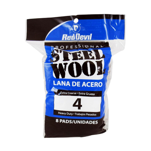 Red Devil 0327  #4 Extra Coarse Steel Wool - 8 per Package Image 0
