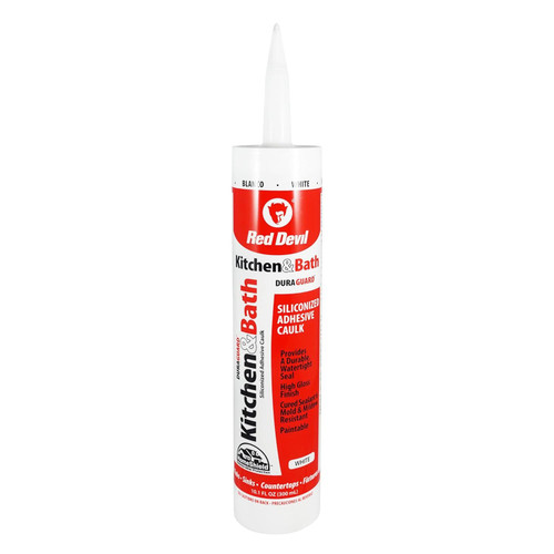 Red Devil 0406  Kitchen & Bath Siliconized Acrylic Sealant 10.1 FL. OZ. Cartridge White Image 0