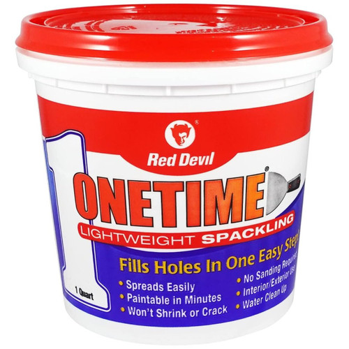 Red Devil 0544  Onetime Lightweight Spackling 1 Quart Tub Image 0
