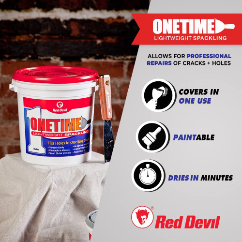 Red Devil 0544  Onetime Lightweight Spackling 1 Quart Tub Image 1