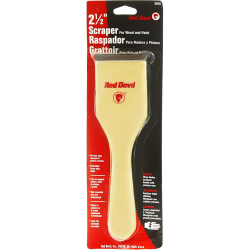 Red Devil 3050  2-1/2" Double-Edge Plastic Wood Scraper 2-1/2" (6.4 cm ) Blade Image 1