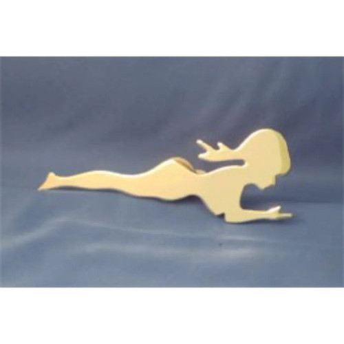 American Chrome 22542  5" Chrome Standing Lady Cutout Mud Flap Weight Facing Right Image 1