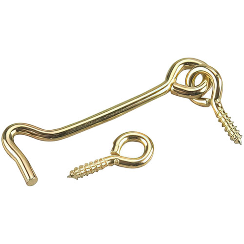 Richelieu 139BR  2-1/2" Gate Hook and Eye - Steel with Brass Finish - 2 per Package Image 0