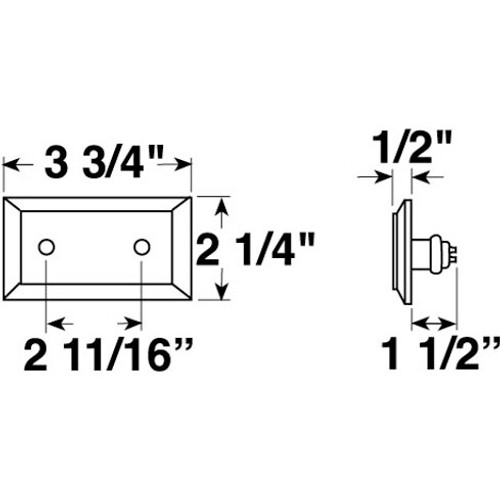 Peterson V126A  Rectangle. Clearance/Side Marker Light Amber Image 1