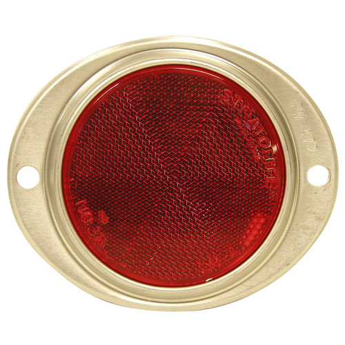 Peterson V472R  Reflector  Aluminium Oval    Red lens   1 per pack. Image 0