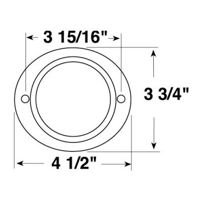 Peterson V472R  Reflector  Aluminium Oval    Red lens   1 per pack. Image 1