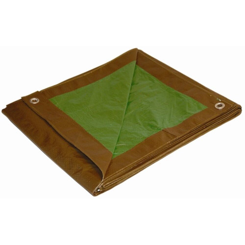Dry Top 10068 Medium Duty Tarp, 6x8 Feet, Brown/Green Image 0