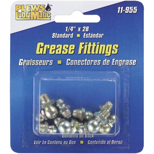 LubriMatic 11-955  8 Piece Assorted Grease Fittings - SAE 1/4"-28 Image 0 LubriMatic 11-955  8 Piece Assorted Grease Fittings - SAE 1/4"-28 Image 0