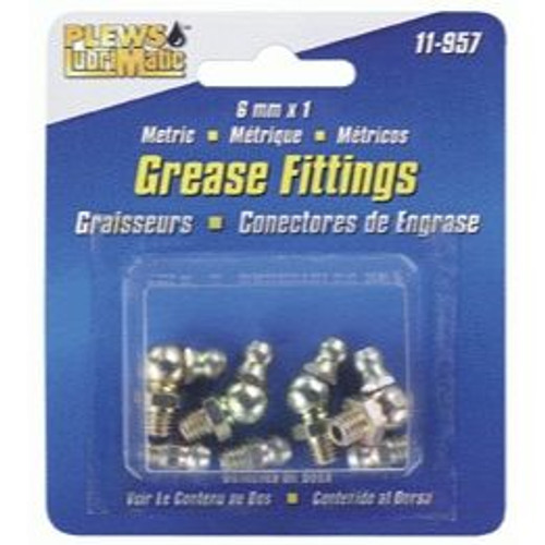LubriMatic 11-957  8 Piece Assorted Grease Fittings - Metric 6mm x 1 Image 0 LubriMatic 11-957  8 Piece Assorted Grease Fittings - Metric 6mm x 1 Image 0