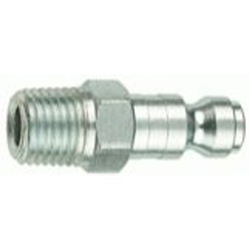 Tru-Flate 12-125  1/4" Tru-Flate Design ("T" Style) Air Line Quick Disconnect Coupler Plug with 1/4" NPT Male Thread Image 0