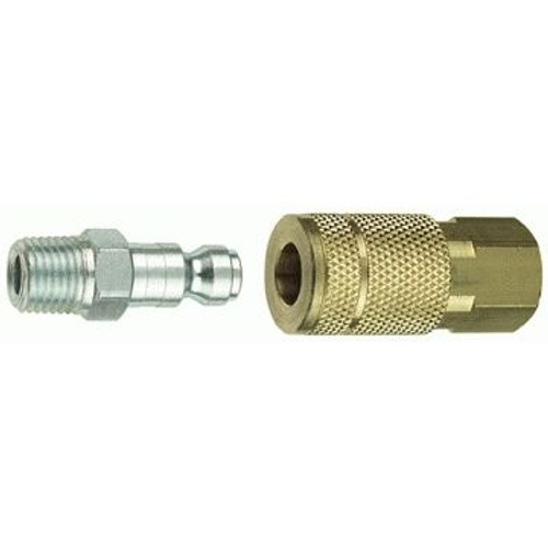 Tru-Flate 13-101  1/4" Tru-Flate Design ("T" Style) Air Line Quick Disconnect Coupler & Plug Set Image 0