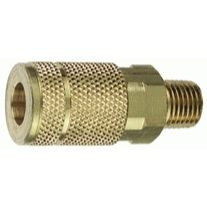 Tru-Flate 13-125  1/4" Tru-Flate Design ("T" Style) Air Line Quick Disconnect Coupler with 1/4" NPT Male Thread Image 0
