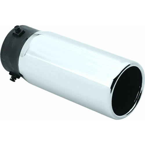 Pilot Automotive PM-556  Exhaust Tip - Stainless  Bolt-On  Tip - Round Resonated -4" Outlet Image 0