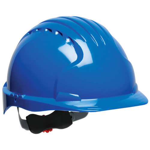 JSP 280-EV6151-50  Evolution Deluxe - Standard Brim Hard Hat With 6 Point Polyester Suspension And Wheel Ratchet Adjustment - Blue Image 0