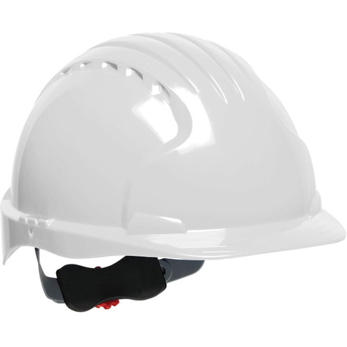 JSP 280-EV6151V-10  Evolution Deluxe - Standard Brim Vented Hard Hat 6 Point Polyester Suspension With Wheel Ratchet Adjustment - White  Image 0